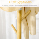 Appendiabiti da Terra 8 Ganci 37,8x175,6 cm in Bambù Legno e Metallo Legno/Bianco 