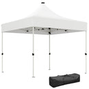 Gazebo da Giardino Pop Up 300x300x340 cm con Luci LED Solari e Altezza Regolabile Bianco  