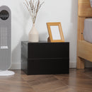 Set 2 Comodini Sospesi 1 Cassetto 40x30x15 cm in Legno Truciolare Nero