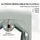 Gazebo da Giardino Pop-Up 300x300x273 cm Pieghevole con Altezza Regolabile e Protezione UPF50+ Grigio Chiaro   