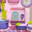 Cucina Giocattolo per Bambini 51x21x60 cm 38 Pezzi e Suoni Realistici Rosa 