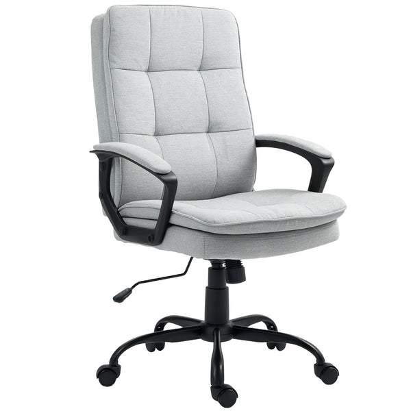 Sedia da Ufficio Ergonomica 63x70x102-112 cm Altezza Regolabile e Dondolo Grigio acquista
