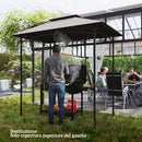 Copertura per Gazebo da Giardino 244x152 cm a 2 Livelli in Poliestere 160gsm Grigio Chiaro   