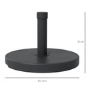 Base per Ombrellone Ø46,5 cm da 15kg per Pali da Ø3,8 e Ø4,8 cm in Plastica e Cemento Nero   