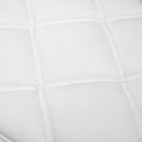 Sgabello Girevole Rotondo con Ruote Ø35,5x51-67 cm Altezza Regolabile in Similpelle Bianco