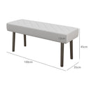 Panca Fondo Letto 100x35x45 cm in Finta Pelle Trapuntata e Gambe in Acciaio Grigio  