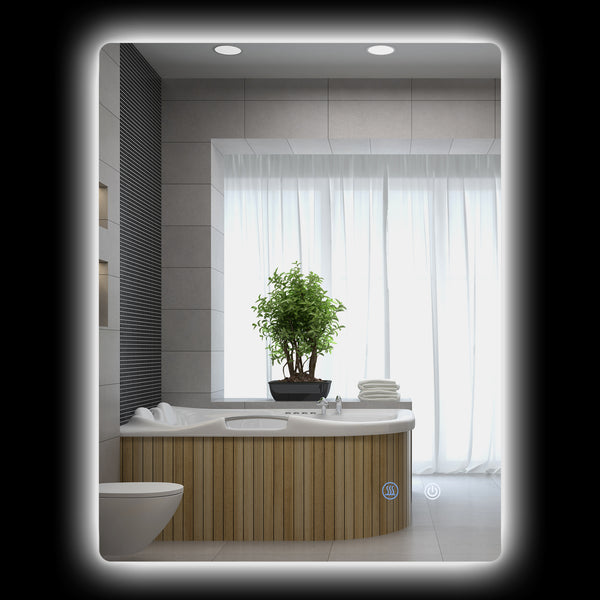 Specchio Bagno con Luci LED  3 Tonalità 70x50 cm Interruttori Touch e Funzione Antiappannamento sconto