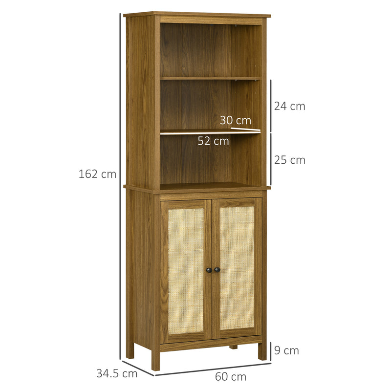 Libreria 3 Ripiani 2 Ante 60x34,5x162 cm in Truciolato Noce