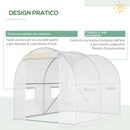 Serra a Tunnel 300x200x190 cm con 4 Finestrelle e Ingresso a Zip Acciaio Zincato e PE Bianco  