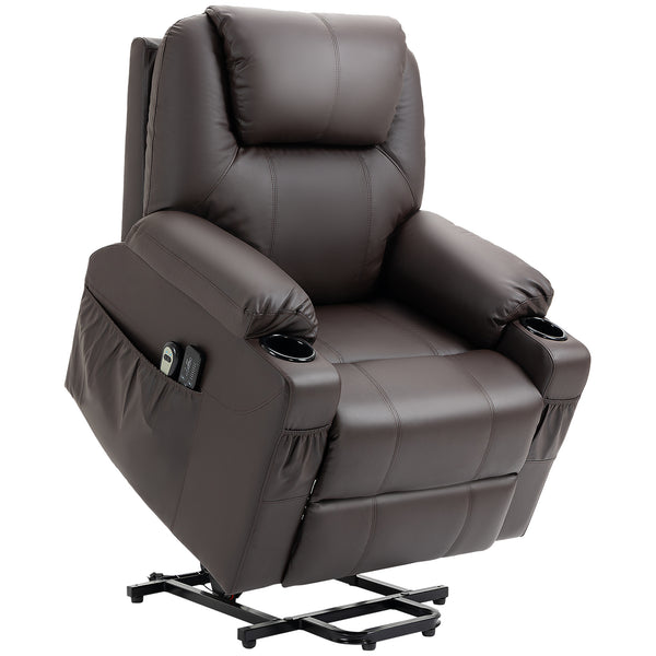 sconto Fauteuil élévateur électrique 88x92x106 cm en similicuir marron