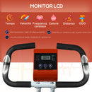 Cyclette Pieghevole Magnetica 8 Livelli Display LCD 97x43x110 cm Rosso 