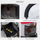Passeggino per Cani Pieghevole 82x49,5x98 cm con Tettuccio Rosso