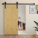 Kit per Porta Scorrevole Rustico con Binario 200 cm in Acciaio Nero