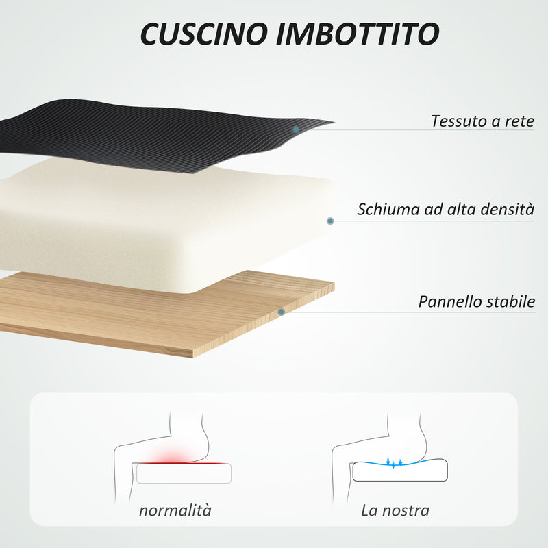 Sedia Operativa da Ufficio con Poggiatesta Braccioli Ribaltabili Nero 