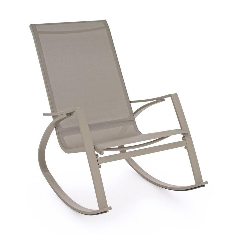 Sedia a Dondolo da Giardino 60x100x95 cm in acciaio Telma Ecrù