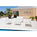 Set Salotto da Giardino Divano 2 Poltrone e Tavolino in acciaio Ecosteel bianco