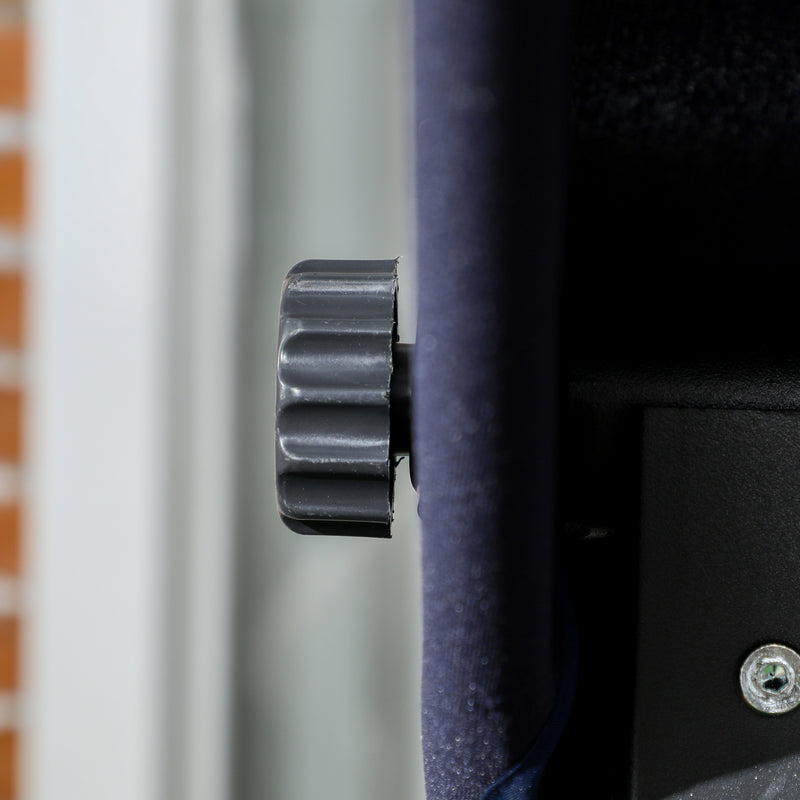 Dondolo da Giardino 3 Posti 198x118x168 cm Sedute Separate con Chaise Longue Blu Scuro   