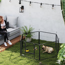 Recinto per Cani a 6 Pannelli Modulabili da 80x1,5x60A cm con Porta di Ingresso in Acciaio Nero    