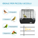 Voliera per Uccelli 42x32x37 cm in Acciaio Nero