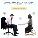 Sedia Ergonomica con Inginocchiatoio 51x69x58 cm in Betulla e Poliestere Nero  