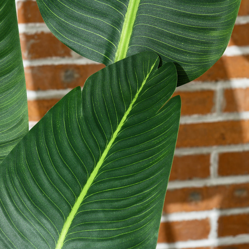 Set 2 Piante Artificiali Palma del Viaggiatore da Interno e Esterno H150 cm con Vaso Verde