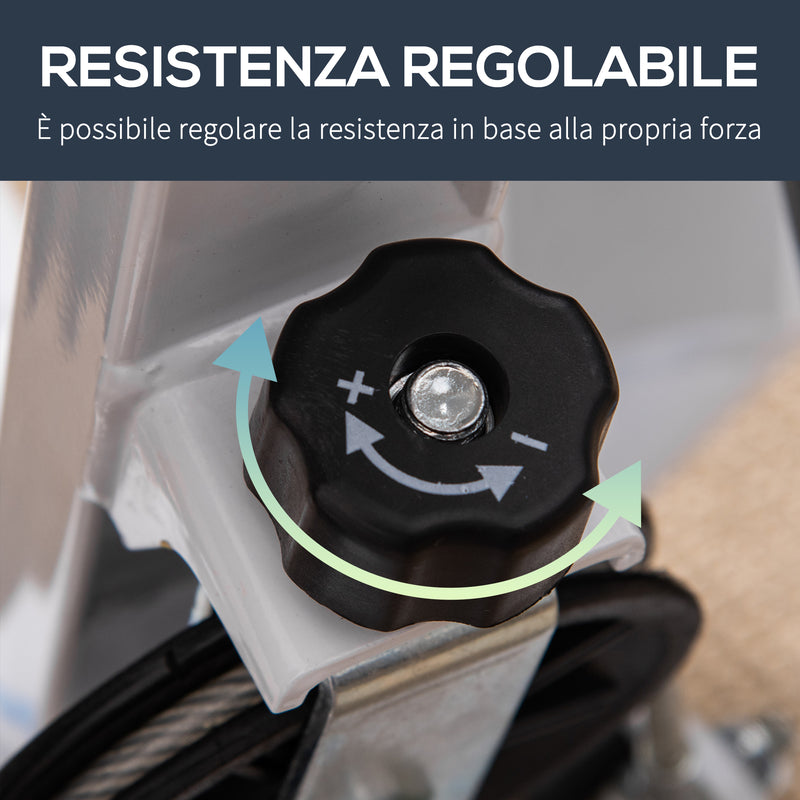 Stepper con Manubrio Monitor LCD 55x44x108A cm Bianco e Blu  