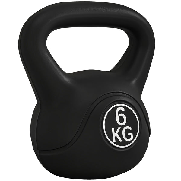 Kettlebell per Allenamento 6 kg in Plastica e Sabbia Nero prezzo