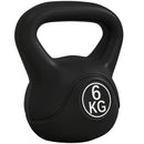 Kettlebell per Allenamento 6 kg in Plastica e Sabbia Nero  