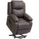 Poltrona Alzapersona Reclinabile con Poggiapiedi e Telecomando 76x90x105 cm Marrone  
