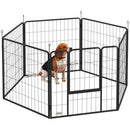 Recinto per Cani a 6 Pannelli Modulabili da 80x1,5x80A cm con Porta di Ingresso in Acciaio Nero    