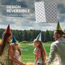 Tappeto da Esterno Reversibile 182x274 cm con Borsa per Trasporto Grigio Chiaro   