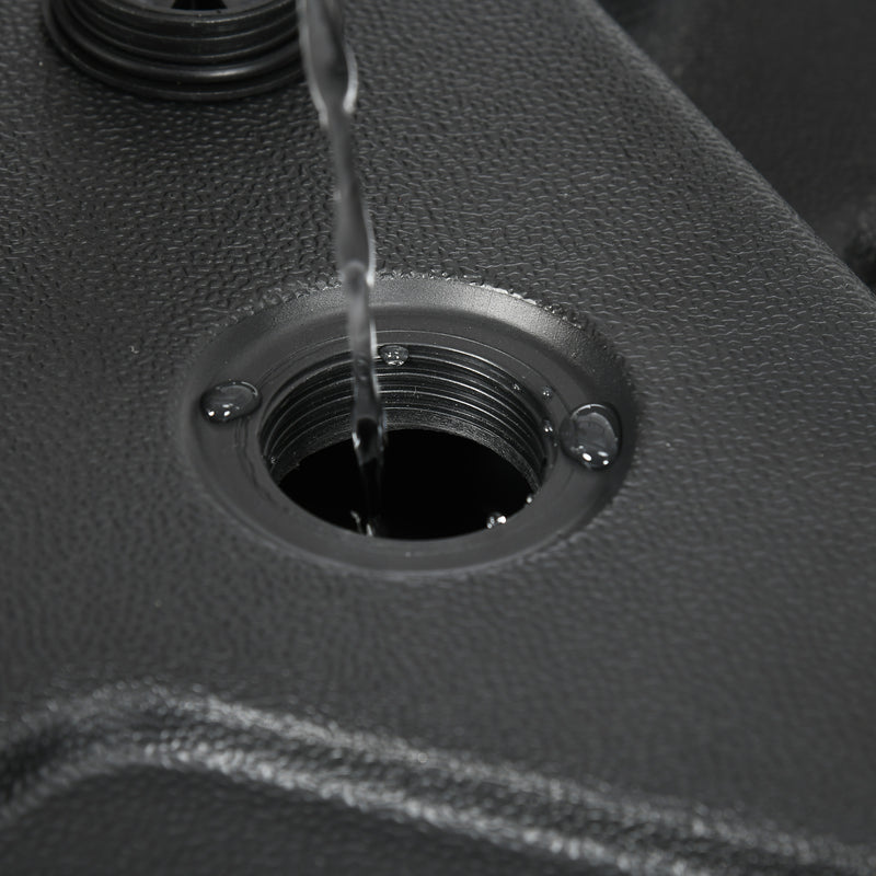 Basi per Ombrellone da Giardino 88,5x88,5x12 cm in HDPE Nero