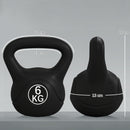 Kettlebell per Allenamento 6 kg in Plastica e Sabbia Nero  