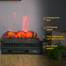 Camino Elettrico da Terra 58,5x22x32 cm 1800W Effetto Fiamma Nero