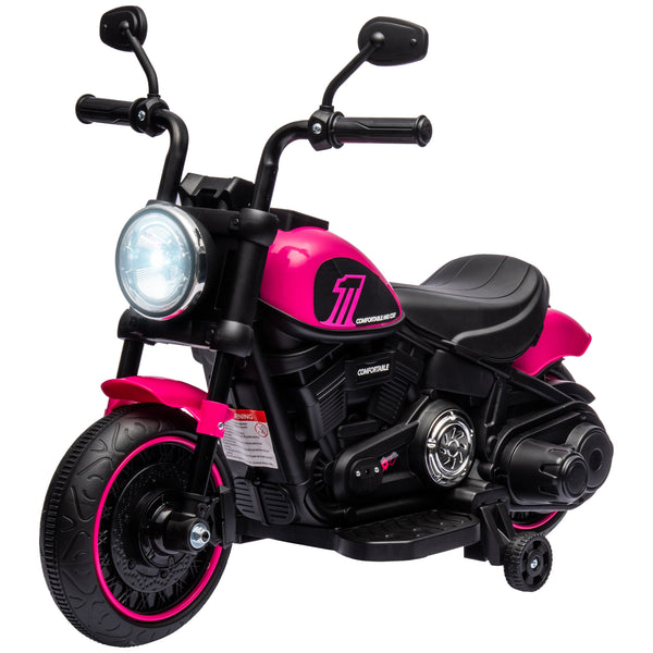 Moto Elettrica per Bambini 6V con Rotelle Rosa e Nero acquista