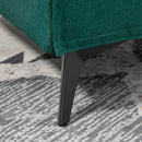 Poltrona Imbottita 63x71x83 cm in Tessuto Effetto Lino Verde