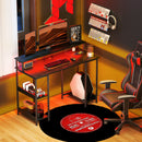 Scrivania per PC 120x 50x89,5 cm Reversibile con Prese Elettriche Luci e Supporto Monitor Nero   