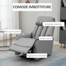 Poltrona Alzapersona Elettrica 80x94x104 cm in Similpelle Grigio