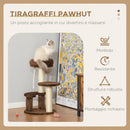 Tiragraffi per Gatti Albero a 3 Livelli Ø40x65 cm in Peluche e Sisal Marrone  