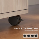 Cassettiera da Ufficio 2 Cassetti e Ripiano Portadocumenti 40x35x60 cm in Legno e Metallo Rovere