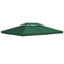 Copertura per Gazebo  a 2 Livelli  con Cinghie e 10 Fori di Drenaggio 4x3m in Poliestere Verde