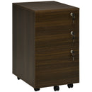 Cassettiera Schedario Portadocumenti 3 Cassetti 40x50x68,5 cm per Ufficio in MDF con Ruote Marrone