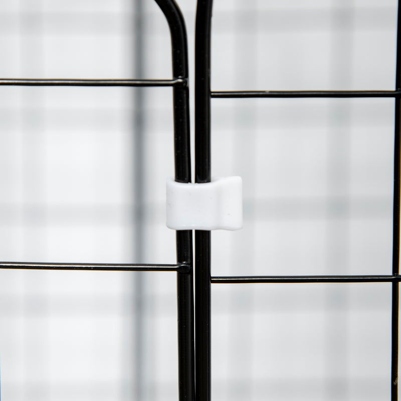 Recinto per Animali Modulabile 105x45x105 cm con 31 Pannelli 2 Porte e 2 Rampe in Acciaio e PP Nero  