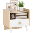 Comodino per Bambini con Cassetto e Vano a Giorno 40x32.5x40 cm in Legno Bianco 