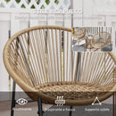 Set da Giardino 3 Pezzi con 2 Sedie con Cuscini e Tavolino a Cilindro con Piano in Vetro in Rattan PE Legno e Nero   