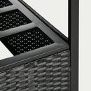 Set Salotto da Giardino Divano Angolare con Pergola Gazebo in Rattan Nero e Beige