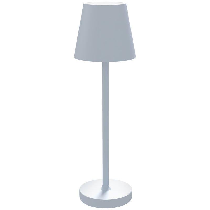 Lampada da Tavolo Portatile Ø11,2x36,5 cm in Acrilico e Metallo Grigio