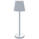 Lampada da Tavolo Portatile Ø11,2x36,5 cm in Acrilico e Metallo Grigio