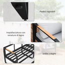 Set  3 Pezzi da Esterno con Divano Angolare 5 Posti Convertibile e Tavolino da Esterno Grigio e Nero   