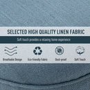 Poltrona da Salotto Imbottita con Cuscino 52.5x69x77 cm in Tessuto Effetto Lino Blu 